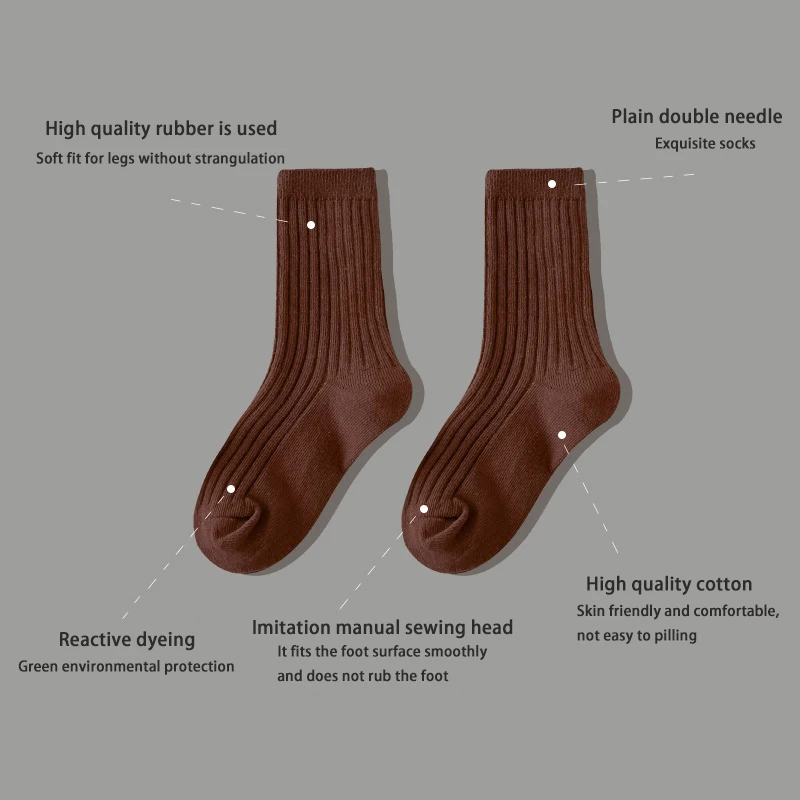 Calcetines de algodón caramelo para niños – Tejido jacquard cálido - imagen 3