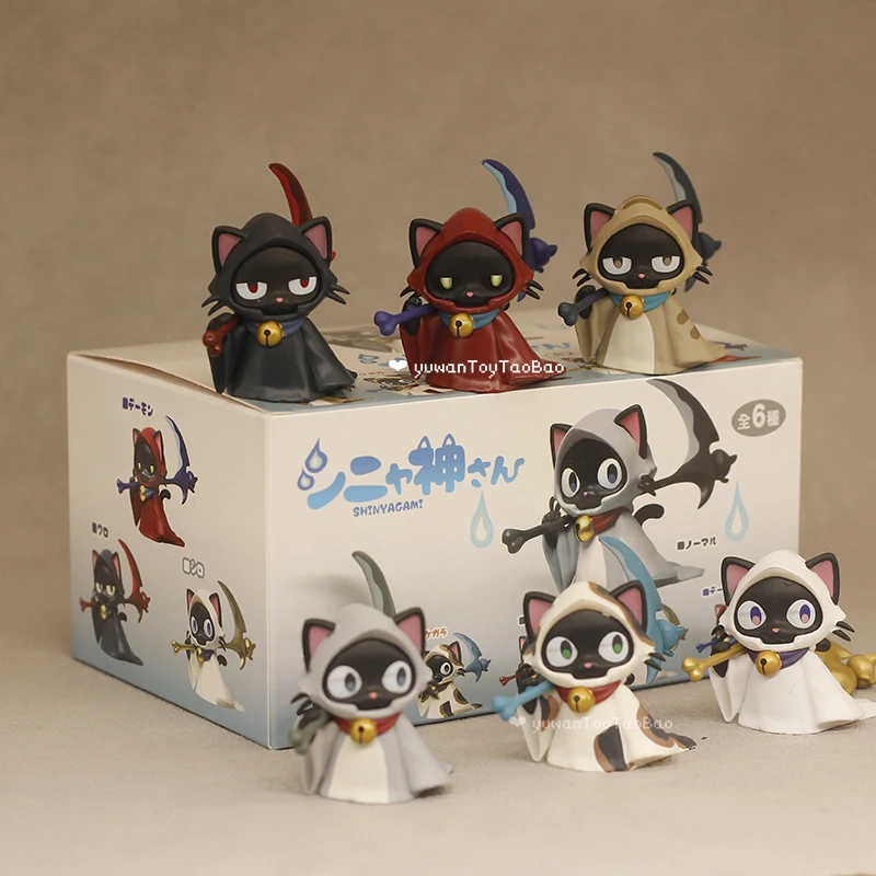 Caja ciega Shinnyagami japonesa, juguetes de regalo, gato con hoz, figura de acción, caja sorpresa, accesorios interiores bidimensionales para coche