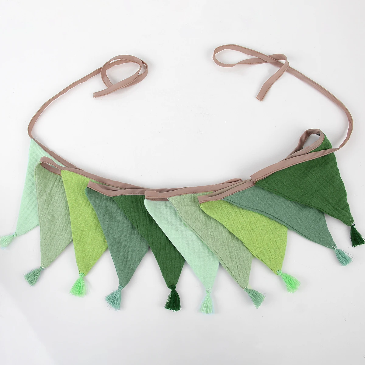 Banderas de cumpleaños con borlas Algodón puro Lavables Reutilizables para decoraciones de fiesta - imagen 2