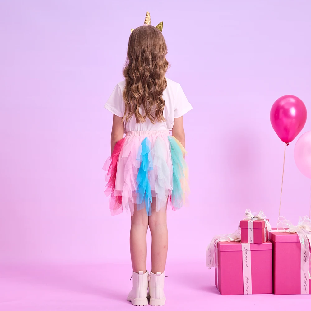 DXTON Tutú de tul con capas para niña fiestas y cumpleaños - imagen 3