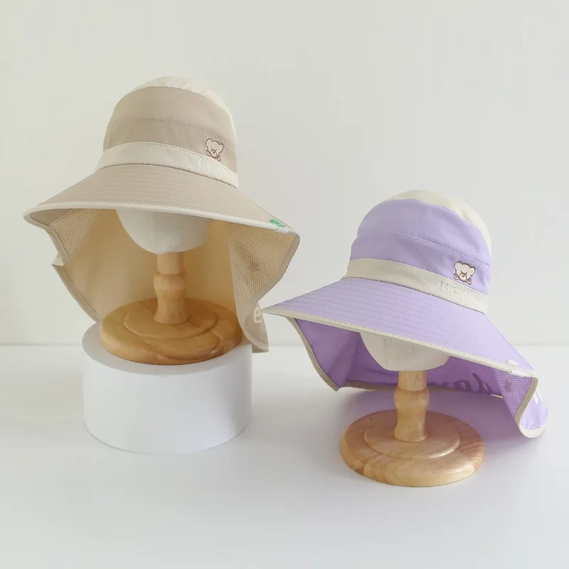 Fishmen Sombrero Cubo Algodón Niño – Estilo Oso Animado Verano - imagen 4