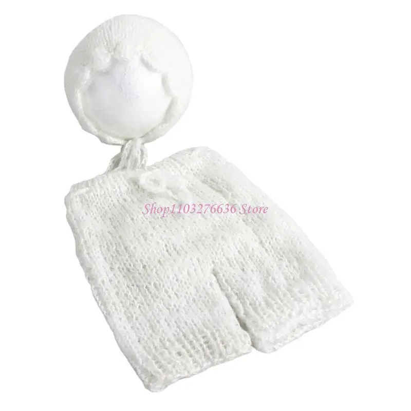 R6fd Baby Photo Ropa Suministro para recién nacidos Fotografía Fotografía Fotografía Disfrazamiento Pantalones punto - imagen 5