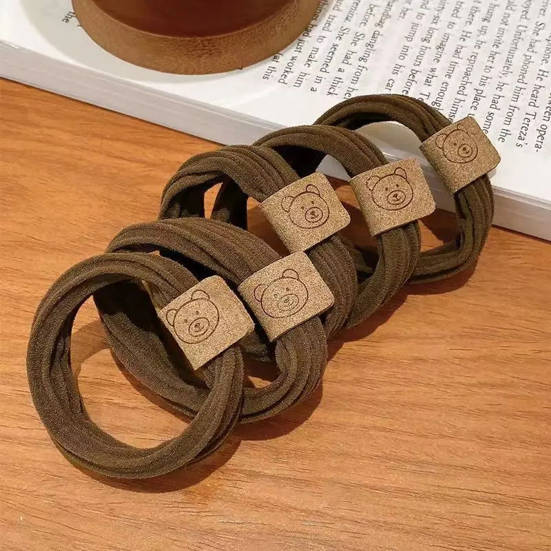 10 Uds. Diadema de oso bonito a la moda, banda de goma elástica alta, cuerda para el cabello para mujer, nueva banda para el cabello, tocado de bola duradero