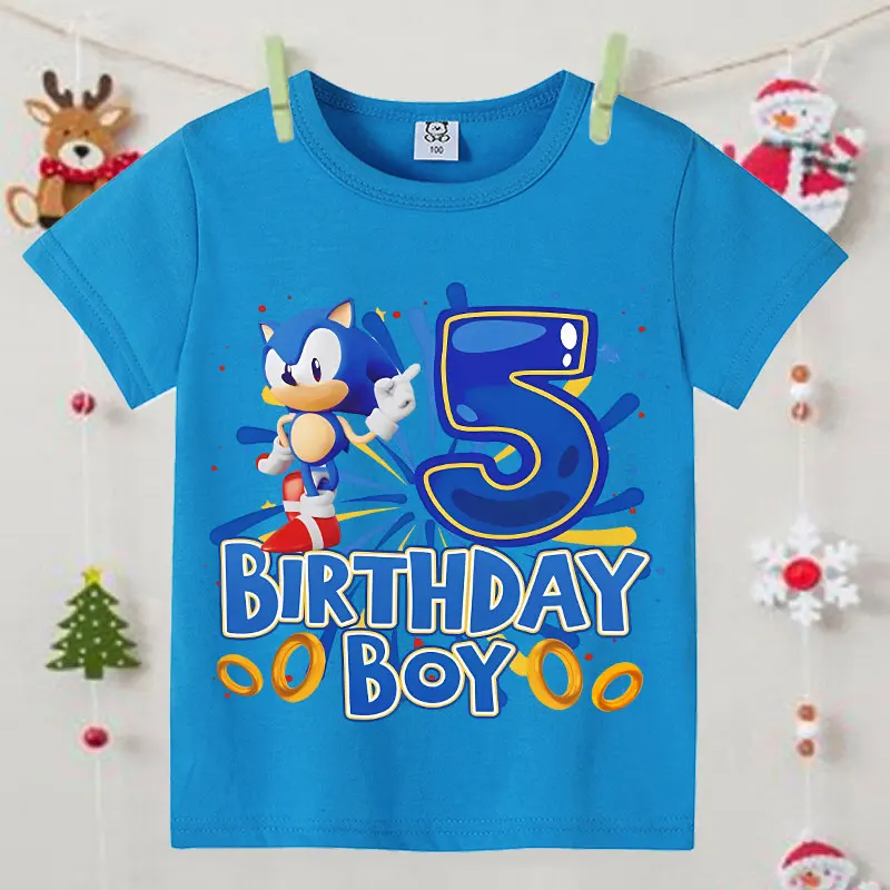 Camiseta infantil Sonic manga corta con estampado de números - imagen 3