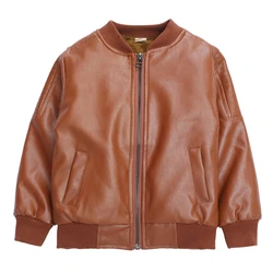 Chaqueta acolchada de polipiel para niños – Cálida con cremallera