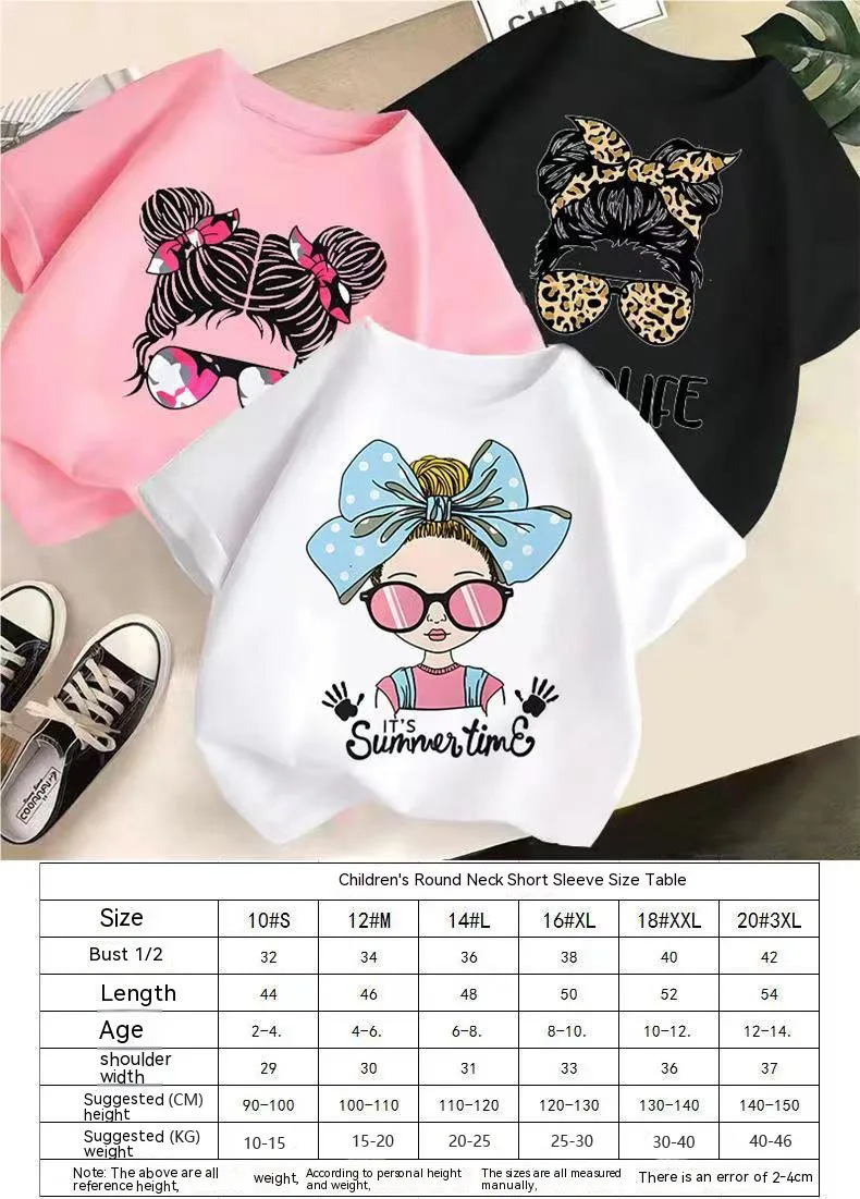 Camiseta infantil algodón cuello redondo verano