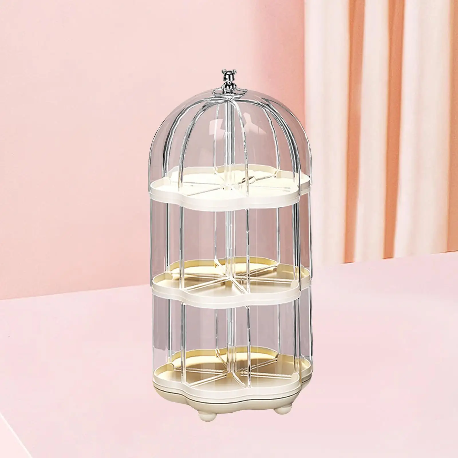 Clear Display Case for Figures Rotatable Decorative Protection Showcase Transparent for Collectibles Figures Small Figures Toy