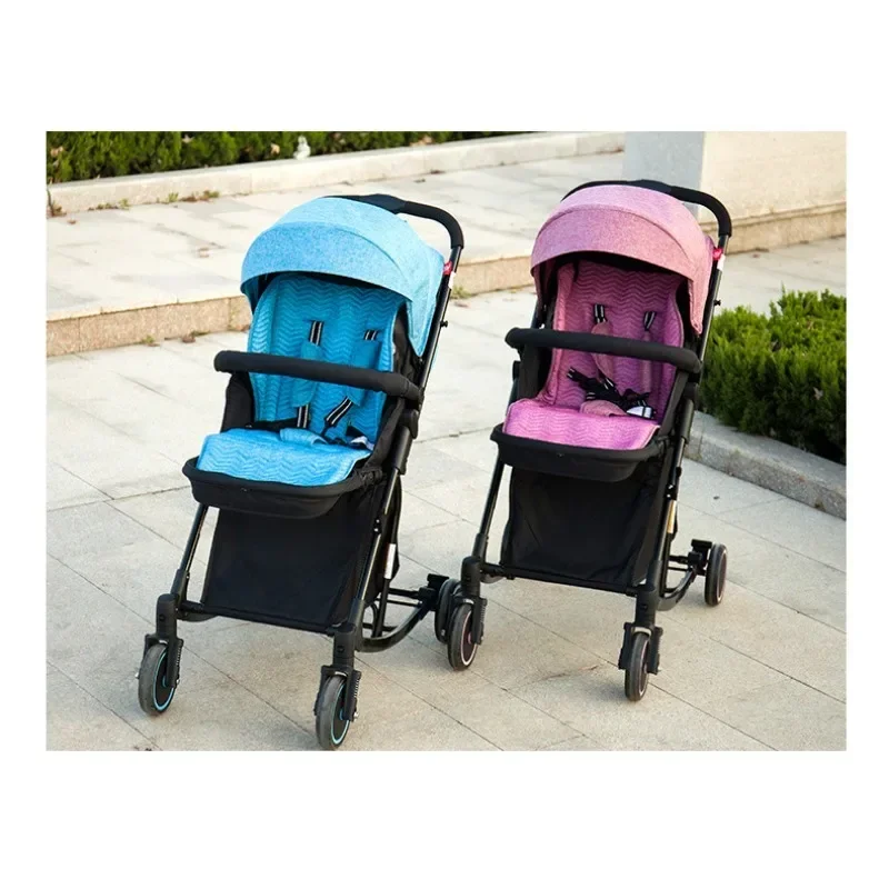 Carro plegable para bebé oscilable con un botón para retraitar carrito para niños, carrito de cuatro ruedas con absorción de impactos - imagen 5