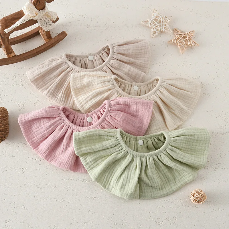 Babero de muselina absorbente para bebé – Color sólido - imagen 4