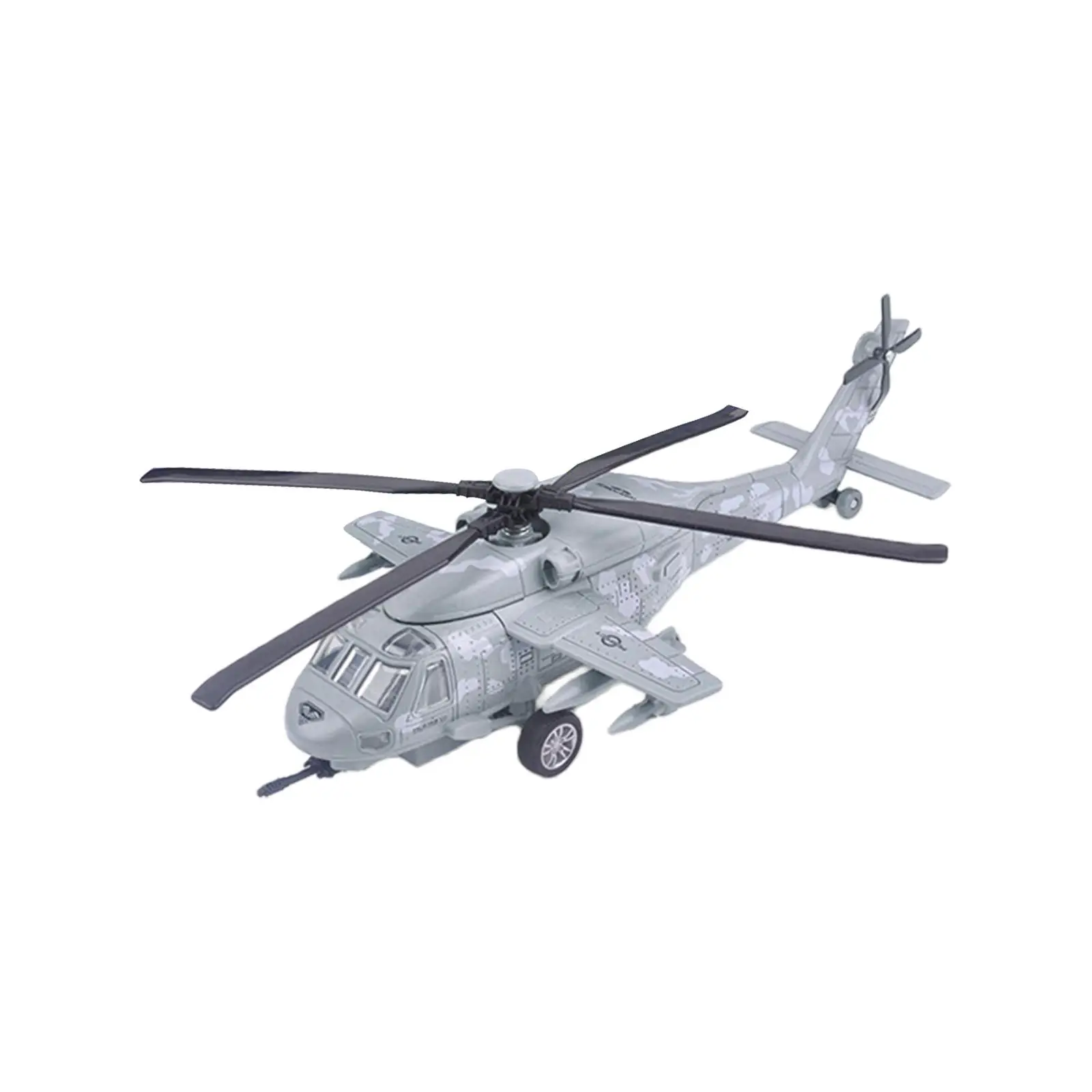 Diecast Alloy Helicopter Holiday Present Desktop Decor for Kids Children with Sound and Light Birthday Gift Collection Aircraft