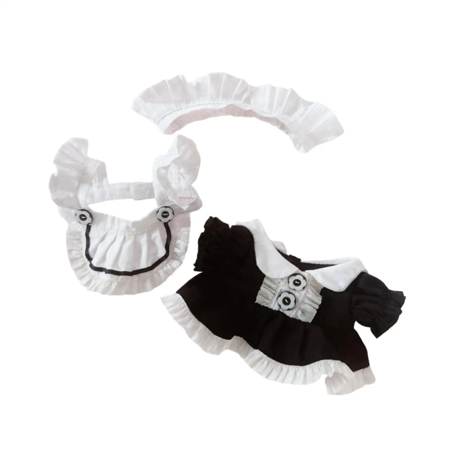 Plush Doll Maid Outfit Cosplay Costume Make Your Own Dolls for 7.87inch Doll