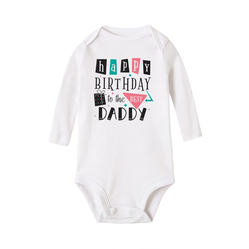 Body de manga larga para bebé recién nacido, Ropa informal de moda para niños y niñas, regalo de cumpleaños para papá - imagen 4