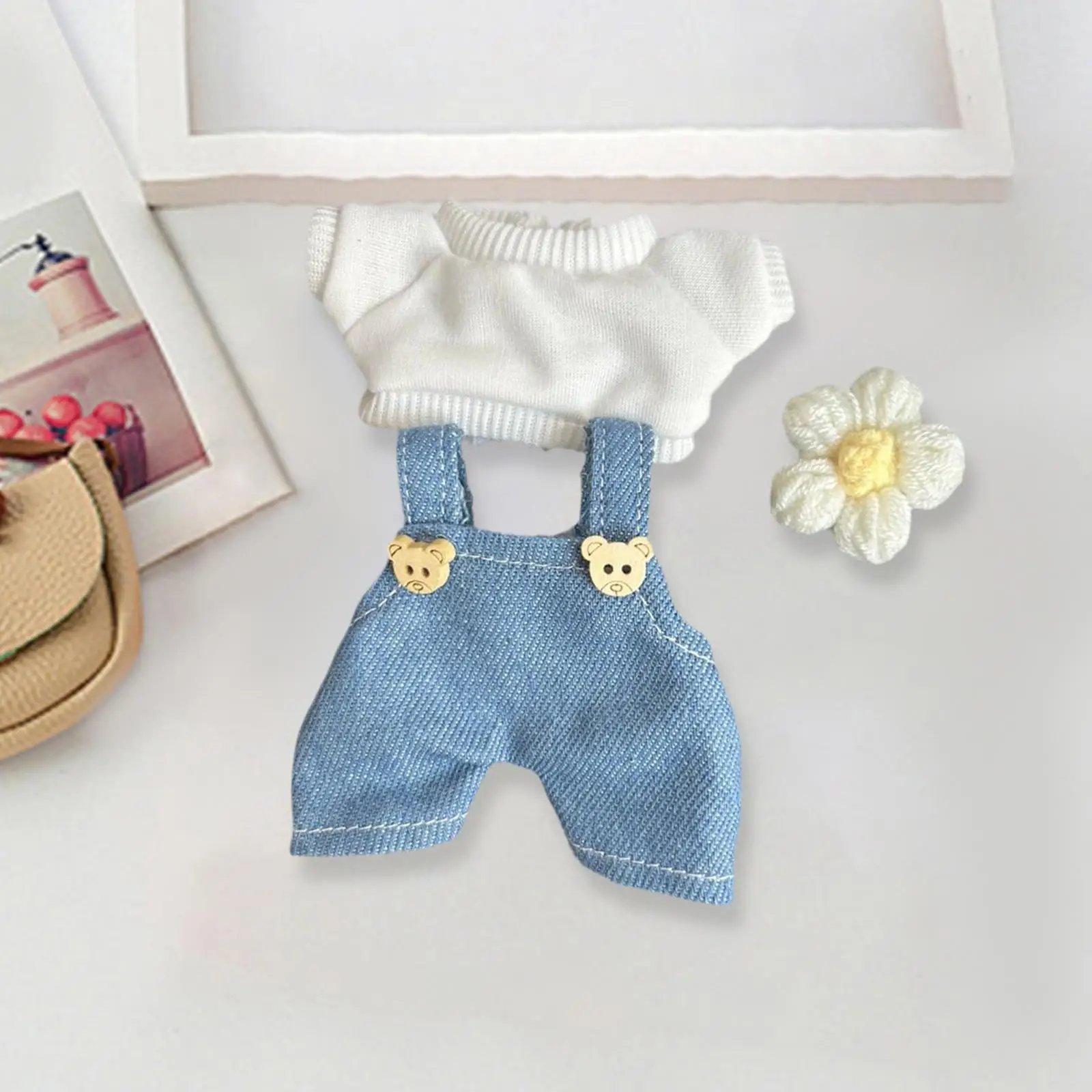 Mini 6 inch Doll Clothes,Doll Pants Outifits Set,Hat,Clothing,Adorable Girls Gift,T Shirts,Girl Doll Clothes for Age 5-7 8-10