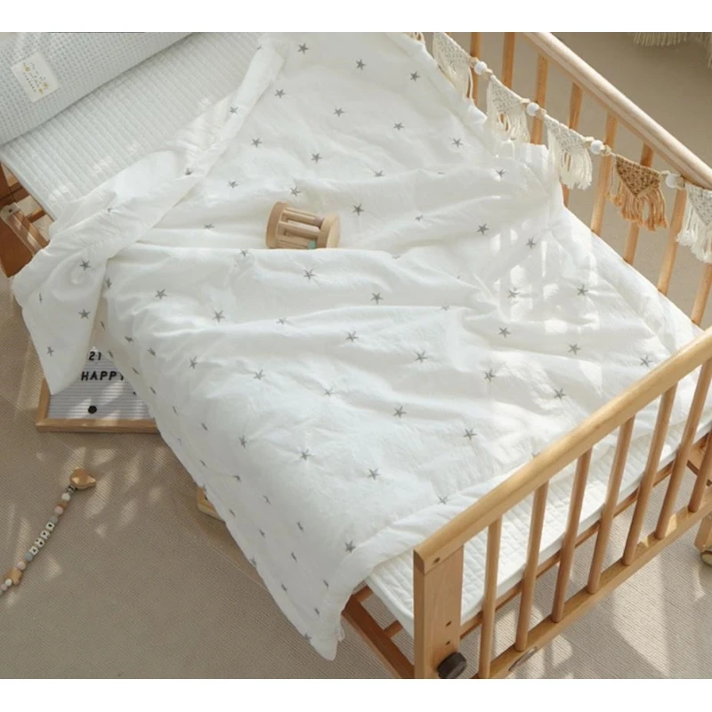 Edredón coreano de algodón con bordado de cereza para cama de bebé, edredones de cuna para cuna infantil, edredones de cama para bebé, manta, edredón ligero - imagen 3