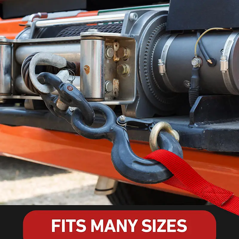 Correa de Remolque para Automóvil, 1 Pieza/3 Piezas, Nailon Resistente, Gancho de Cabrestante Rojo, Correa de Tracción con Lazos de Protección, Cuerda de Remolque - imagen 4
