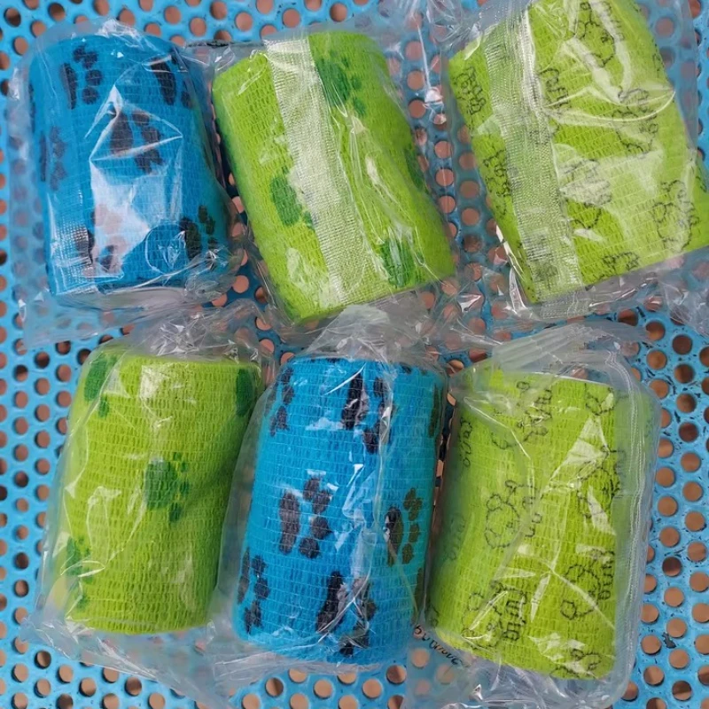 Vendaje elástico autoadhesivo con estampado de animales, cinta deportiva de 4,5 m para articulación de dedo, Kit de primeros auxilios para rodilla, cinta para mascotas