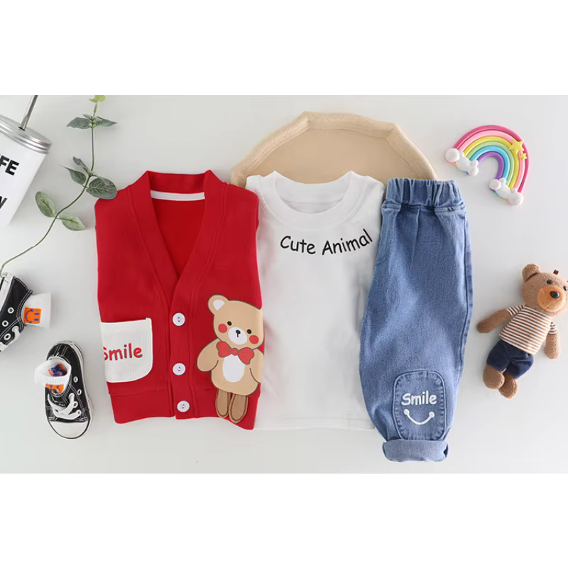 Conjunto primavera niña: chaqueta estampada, camiseta y pantalón - imagen 5