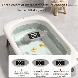 Un conjunto de lavabo ducha para bebé recién nacido sentado y tumbado, niños, bañera cálida plegable, antideslizante agrandada
