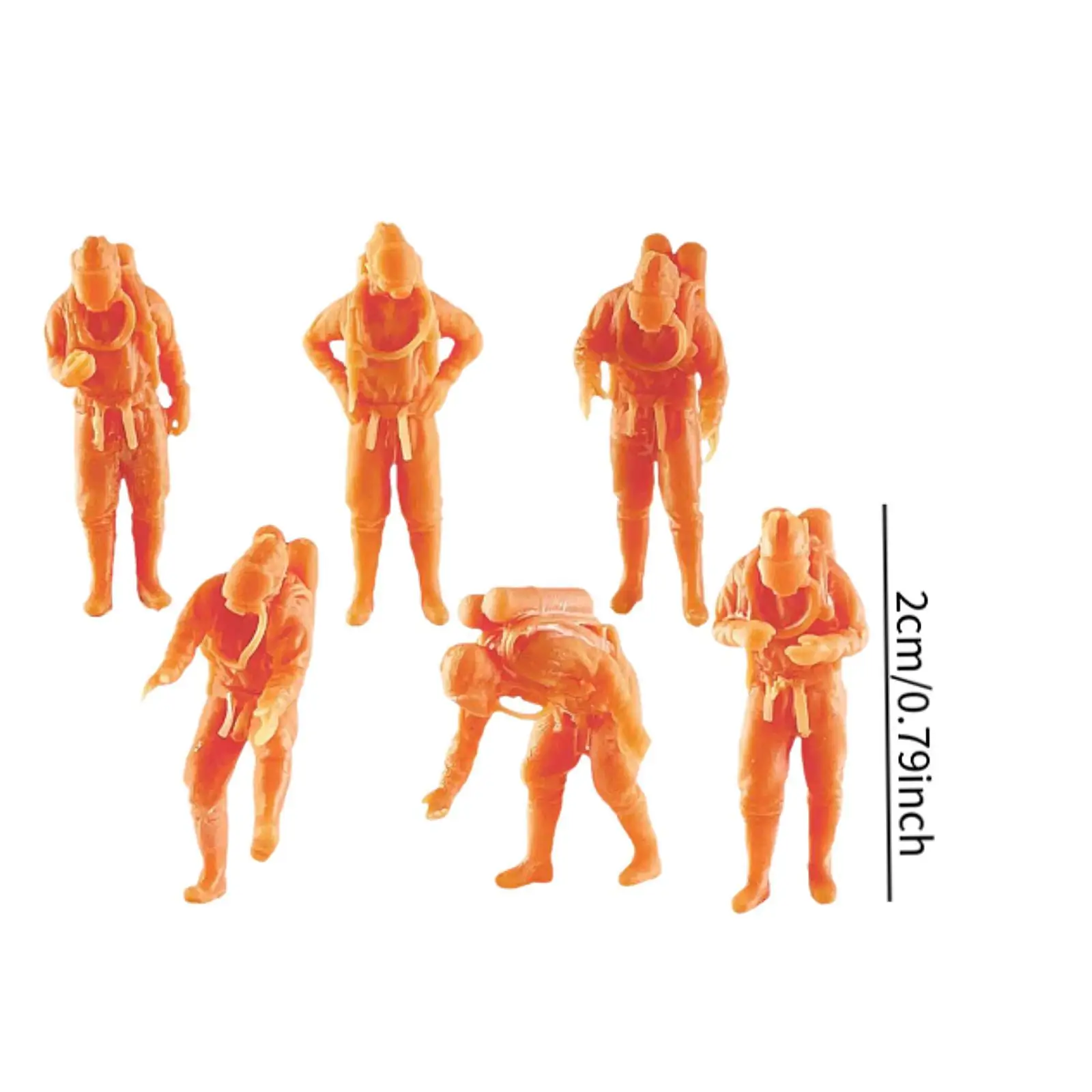 6x Miniature Model Figures Resin for Desktop Ornaments Dollhouse Decor