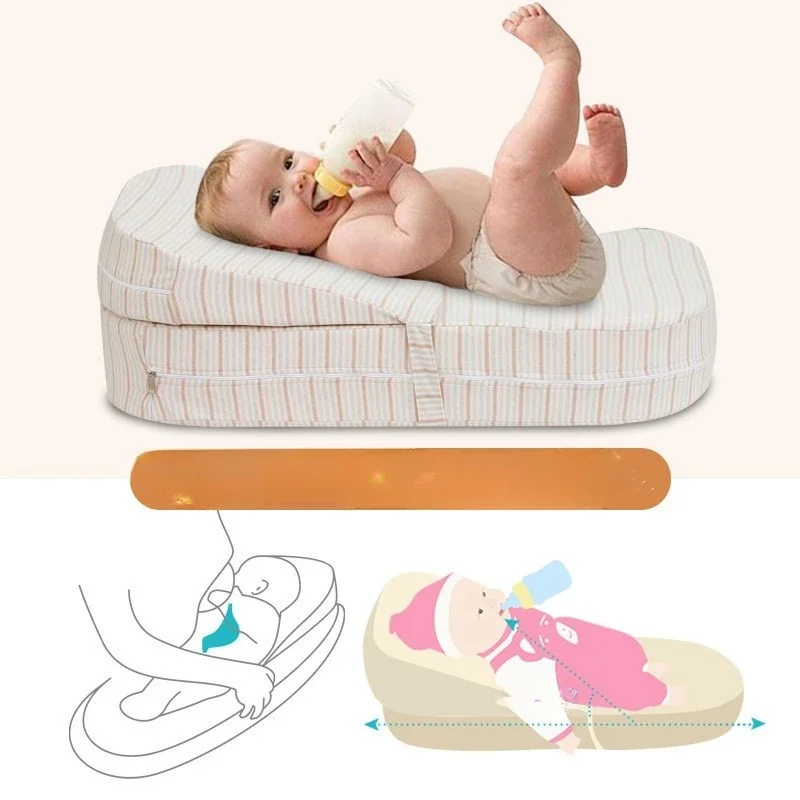 Almohada de alimentación de pendiente para bebé, almohada de lactancia ajustable, almohadilla antiescupir para bebé recién nacido, productos para bebé, almohadilla de alimentación - imagen 2