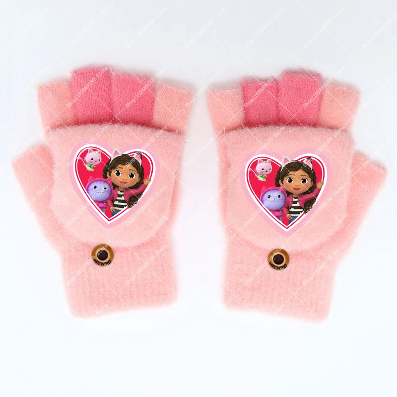 Casas de muñecas Kawaii Gabby, guantes bonitos para niñas, guantes informales de dibujos animados para niños, mitones de Anime, accesorios cálidos de invierno, regalo de Navidad 2026 - imagen 5