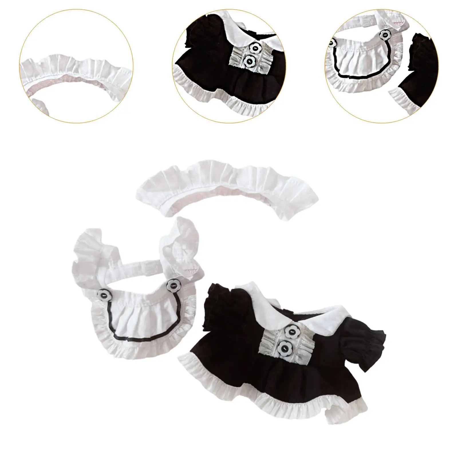 Cotton Doll Apron Maid Suit Pretend Play Educational Clothing Fashion Make Your