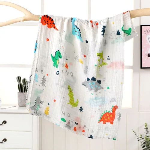 Manta de muselina de 110x120cm, pañales de algodón de bambú para bebé, mantas suaves para recién nacidos, gasa de baño, envoltura para niños, saco de dormir, funda para cochecito - imagen 4