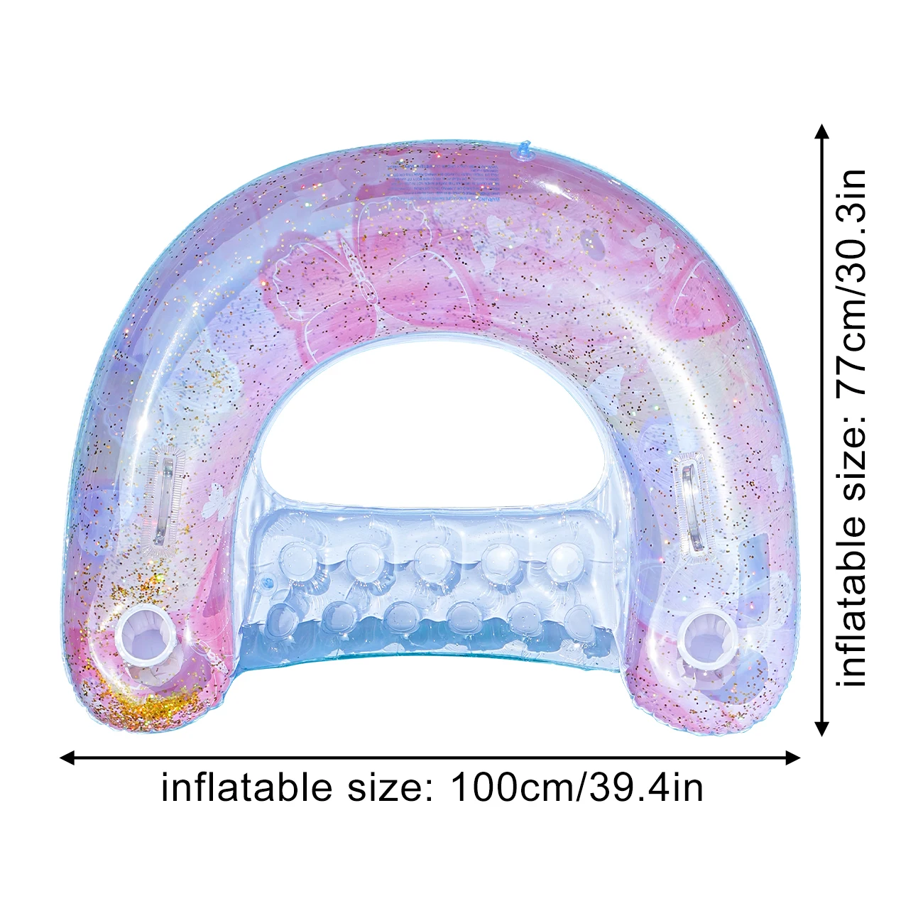 Hamaca inflable en uso en piscina
