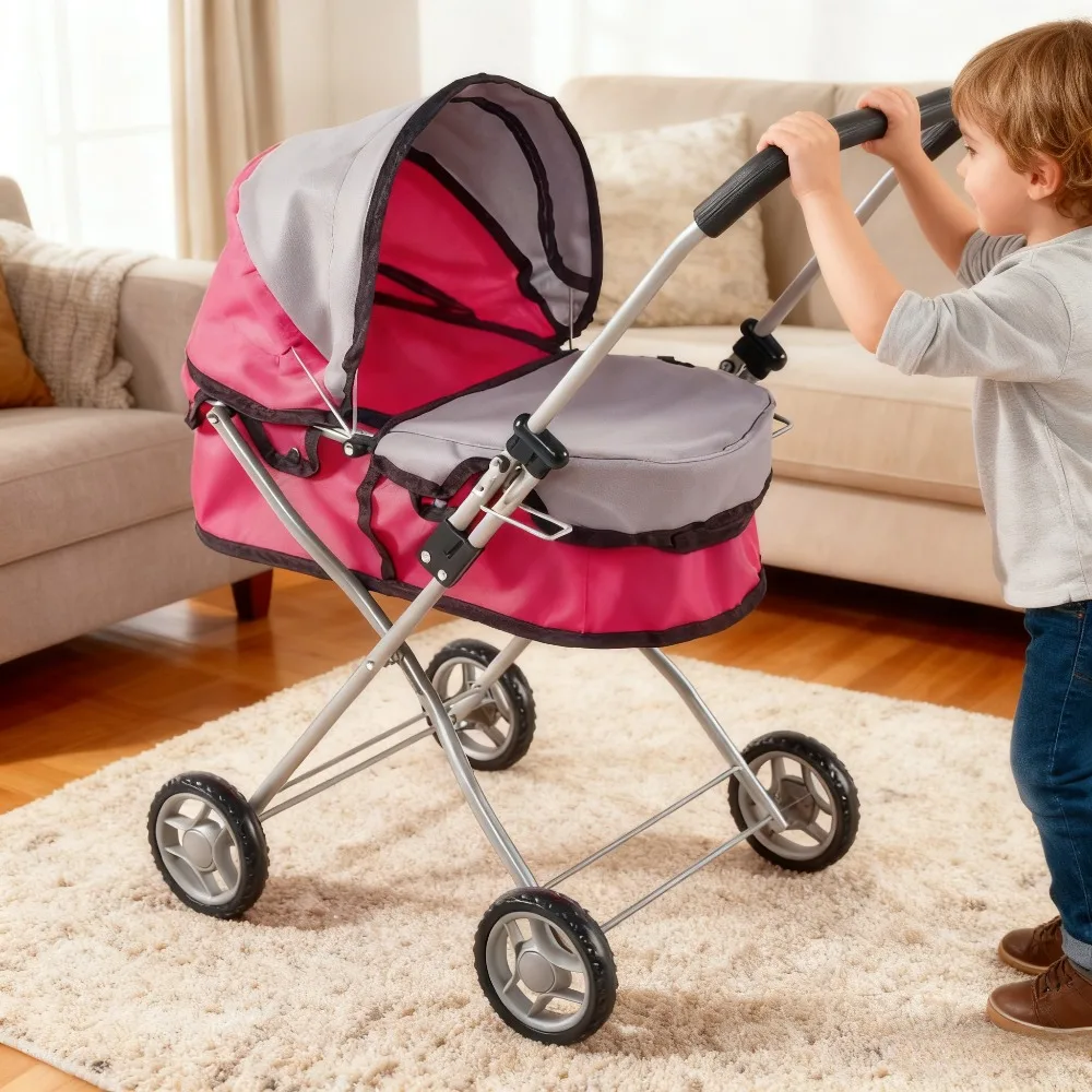 Cochecito de muñeca plegable ligero para niñas