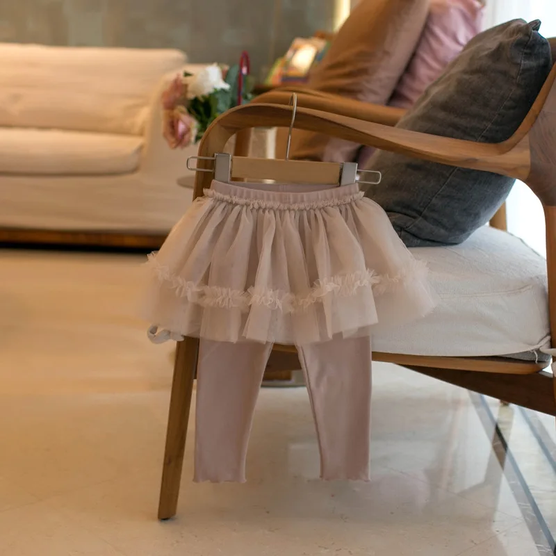 MILANCEL nuevo otoño bebé pantalones ajustados para niños Culotte 1-4Y niñas dulce falda de malla Leggings pantalones para niños - imagen 2