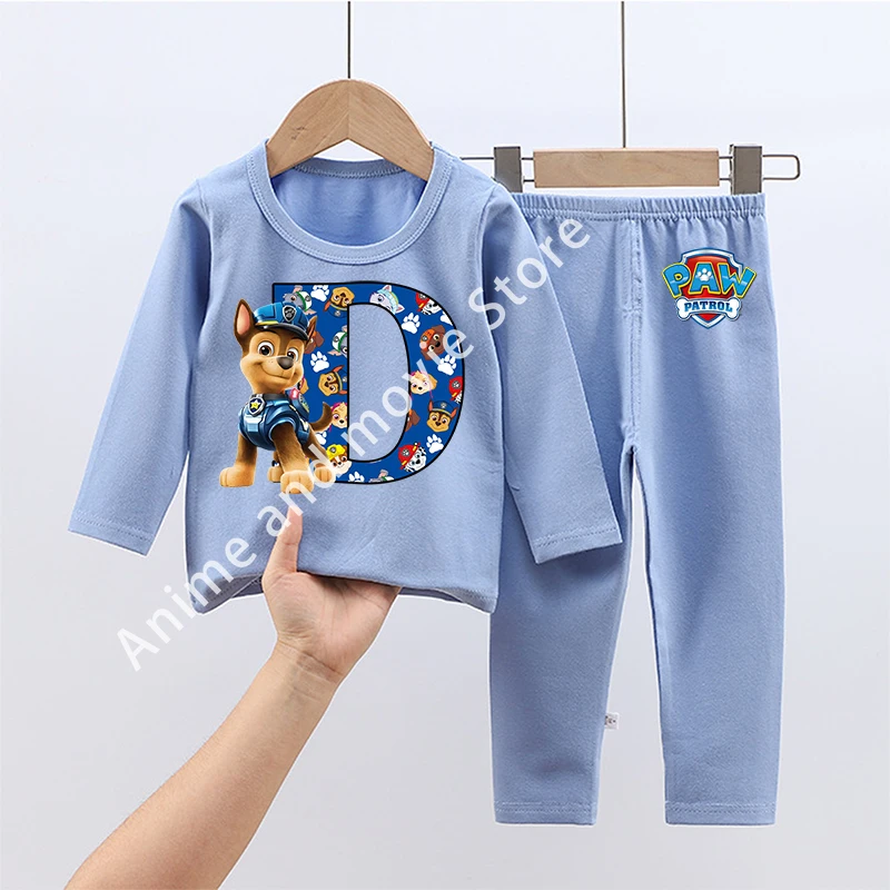 Paws Patrols Chase-ropa de hogar para niños, pijamas, ropa interior térmica cálida de invierno, Tops de manga larga, pantalones, conjunto de ropa de descanso, regalos - imagen 4