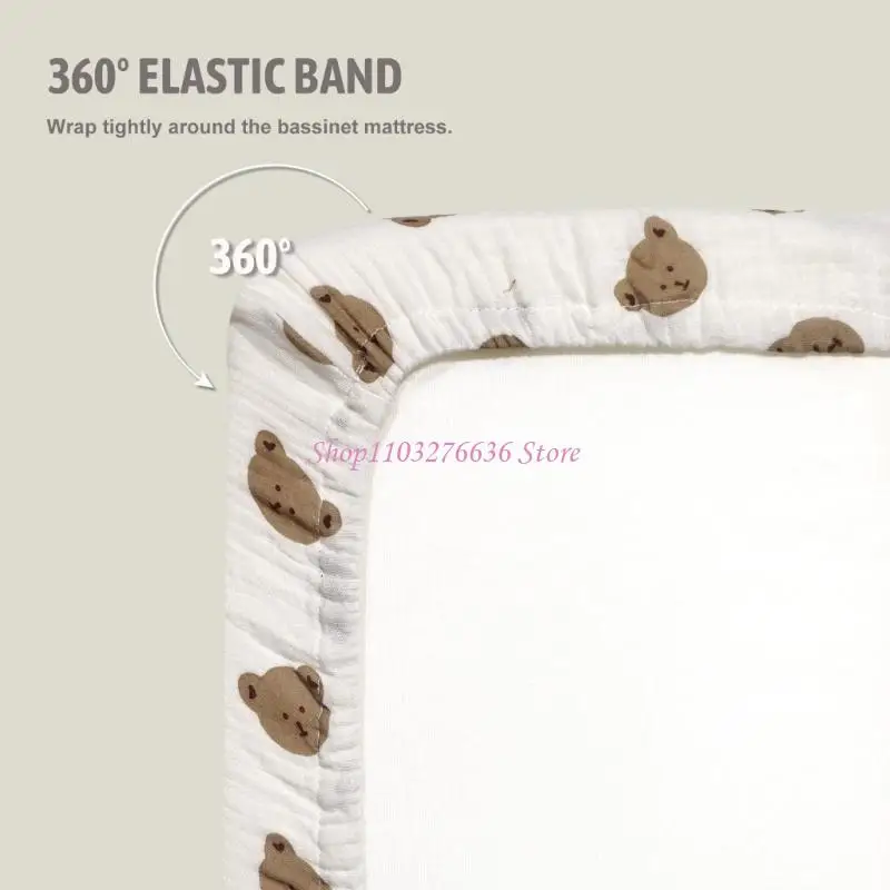 R6FD Juego 2 sábanas ajustables para bebé, funda sábana para cochecito suave y transpirable, funda extraíble - imagen 3