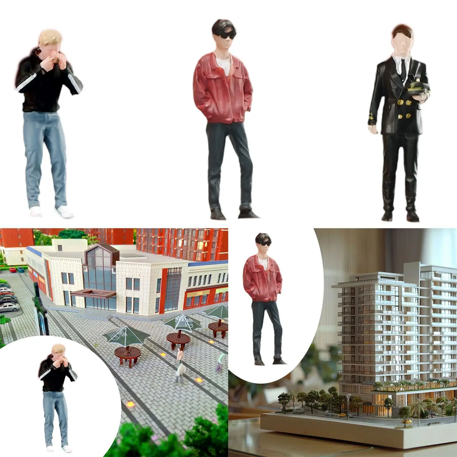 1:64 Scale Boy Figure Pose Scene Miniature People Model Ornament Character Handpainted DIY Projects Accessory Desktop Ornament