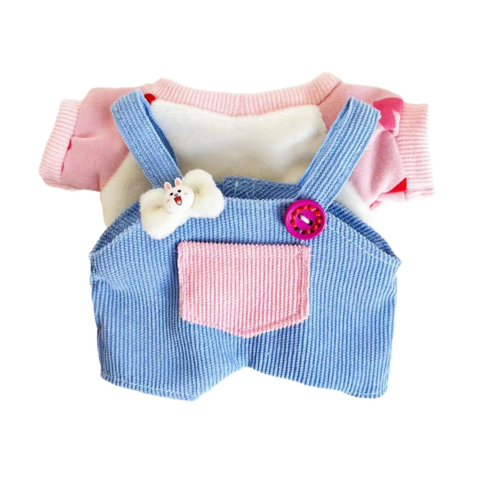 Plush Doll Clothes for 20cm DIY Dress up Doll T Shirt Pants Set Stylish