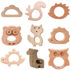 Mordedor y sonajero de madera para bebés sin BPA, erizo