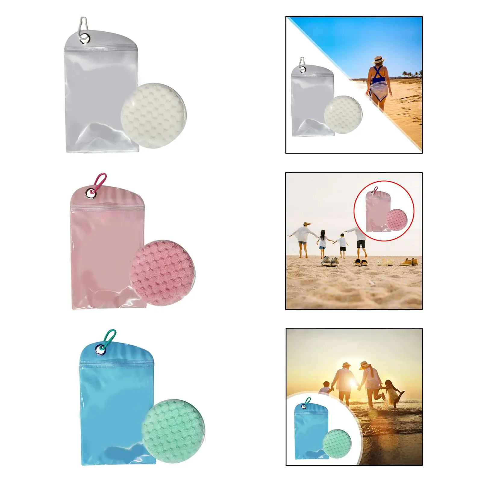 Sand Removal Bag Practical Soft Lightweight Sand Remover Brush with Clip