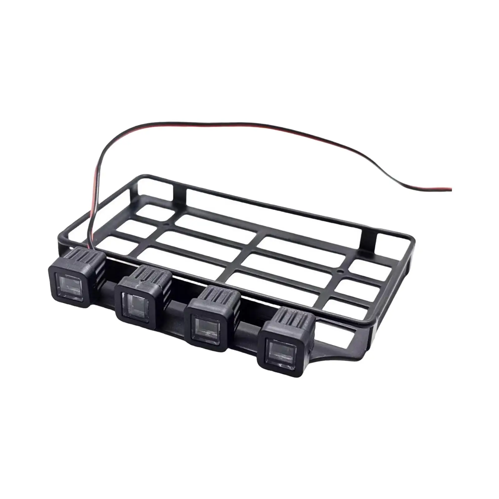 RC Roof Rack Luggage Carrier with LED Light Sturdy Spare Part Replacement RC Crawler Parts for MN 82 1/12 RC Car DIY Accessories