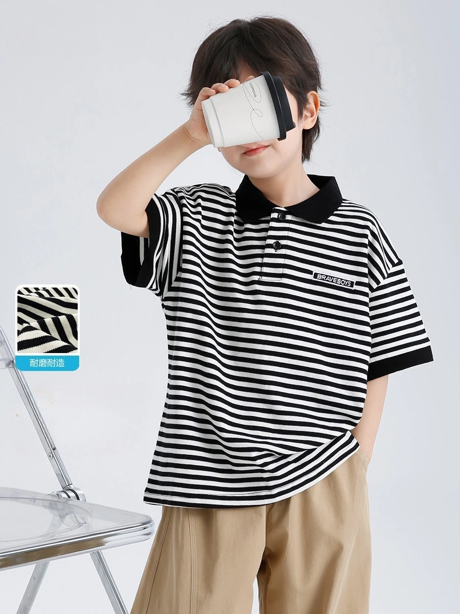 Camiseta de verano para niño – Algodón puro con estampado de letras - imagen 4