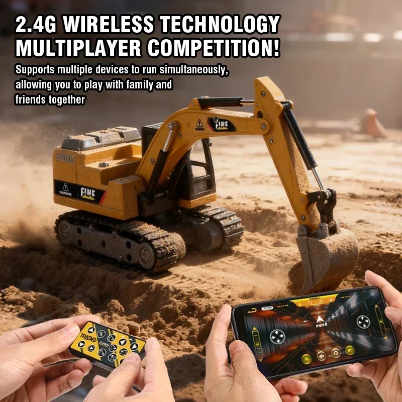 Juguete excavadora de control remoto 1:64 – Ingeniería para niños - imagen 4