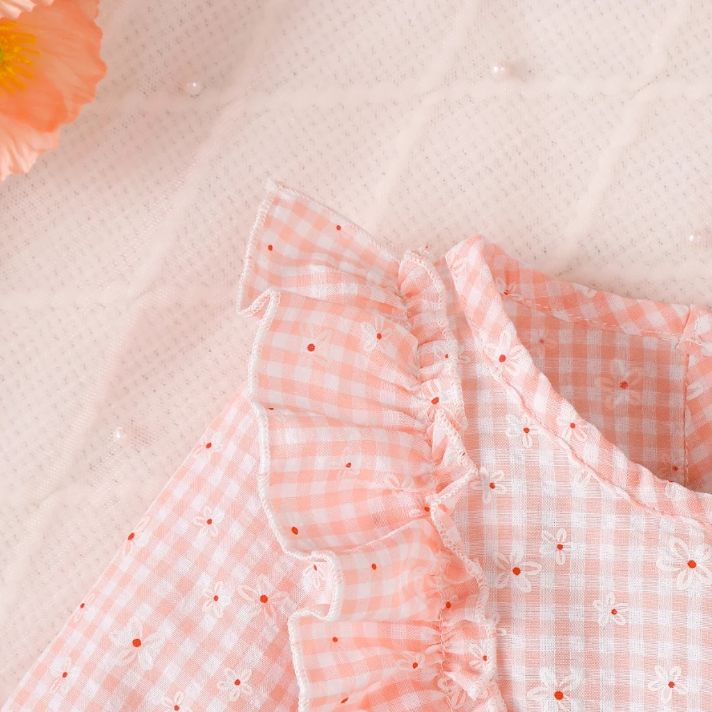 Mono rosa manga larga con lazo estilo vestido bebé niña primavera - imagen 3