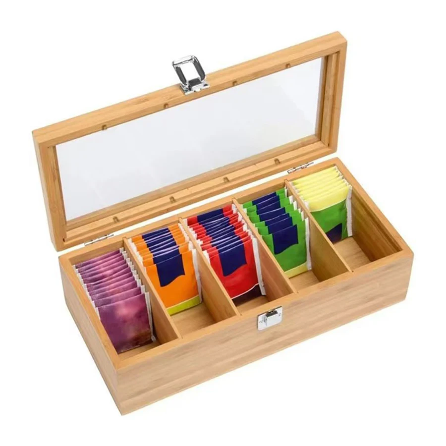 Organizador infantil de bambú con compartimentos para accesorios - imagen 4