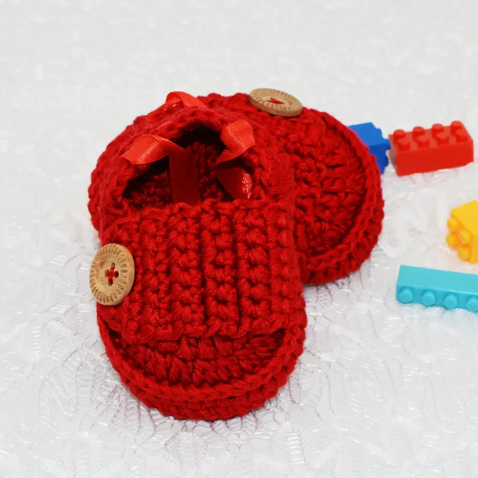 Zapatos de cuna para bebé Zapatos para recién nacidos Zapatos 100% de crochet a mano, 100% algodón suaves y cómodos - imagen 3