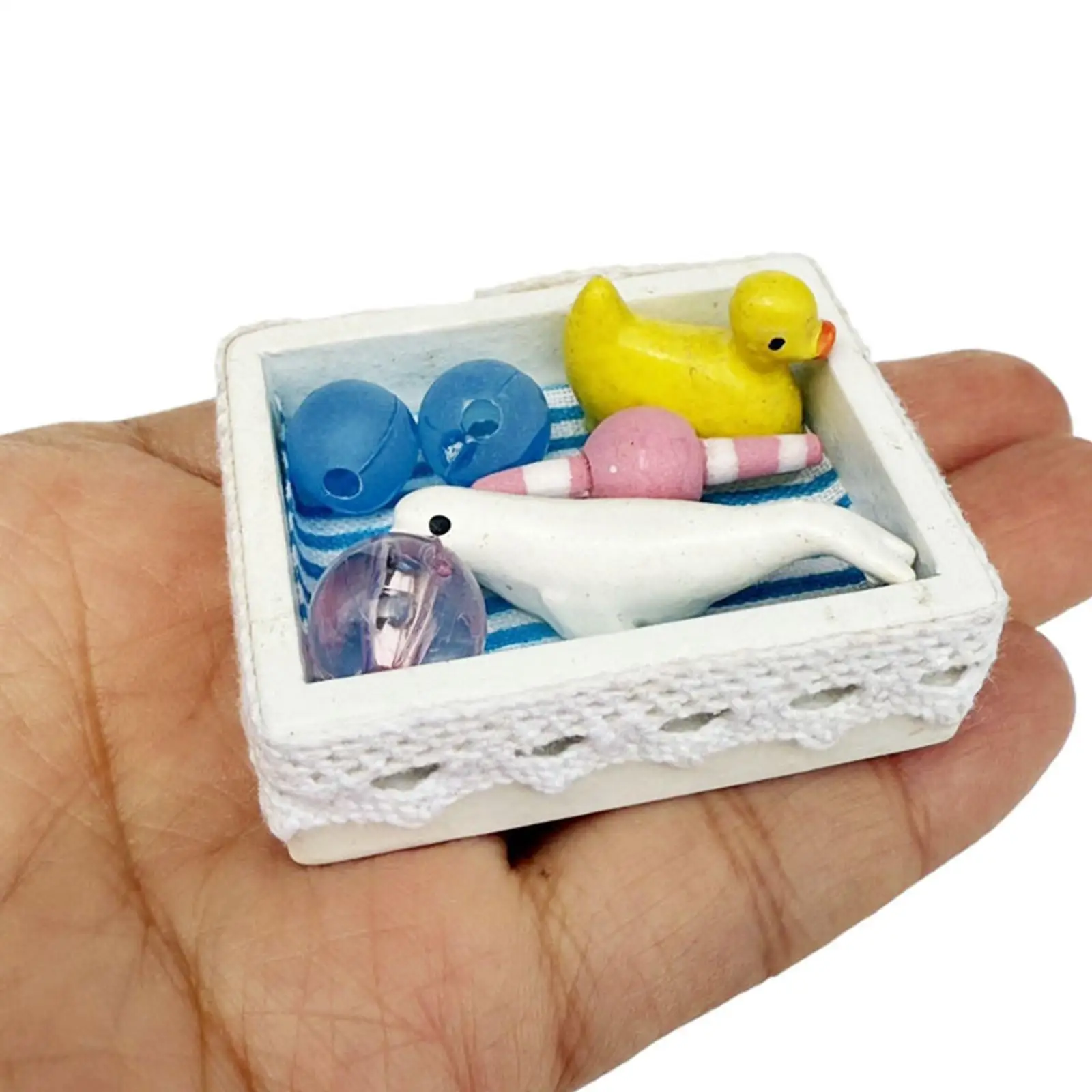 Doll House Toy Storage Box Bath Toy Box for Diorama Scene Props Decoration