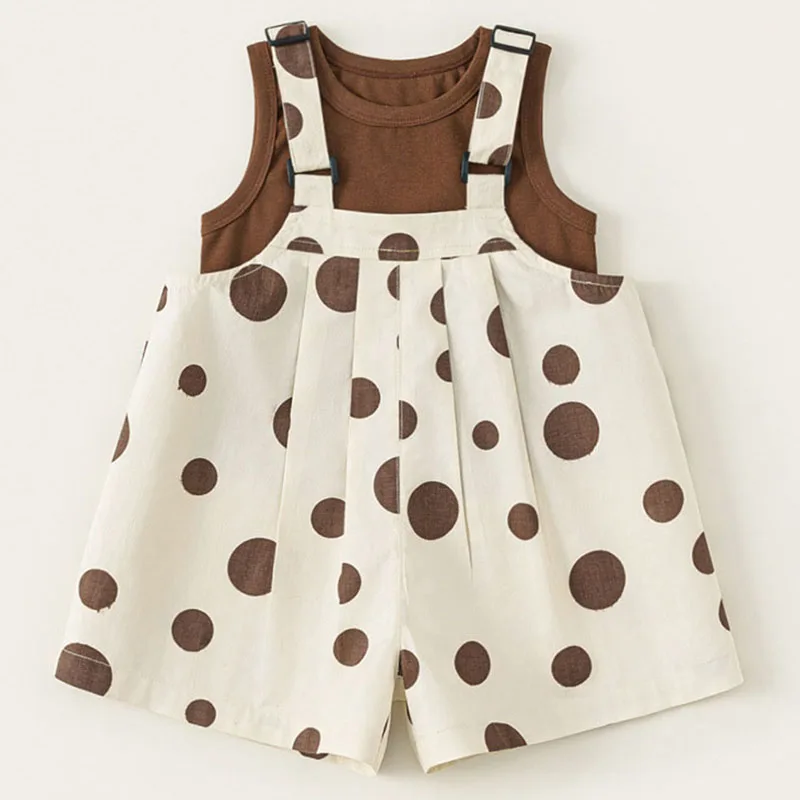 Conjunto de verano infantil top sin mangas y mono - imagen 5