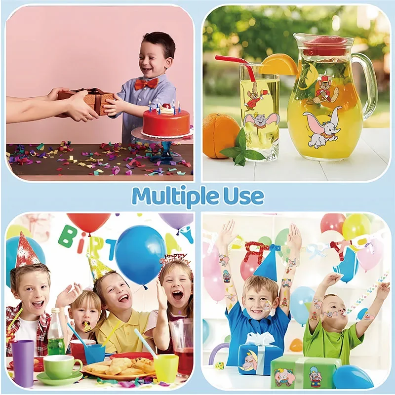 6 unids/set de pegatinas Dumbo divertidas de Disney, pegatina Dumbo Original impermeable, suministros de decoración para fiesta de cumpleaños, regalo para niños - imagen 5