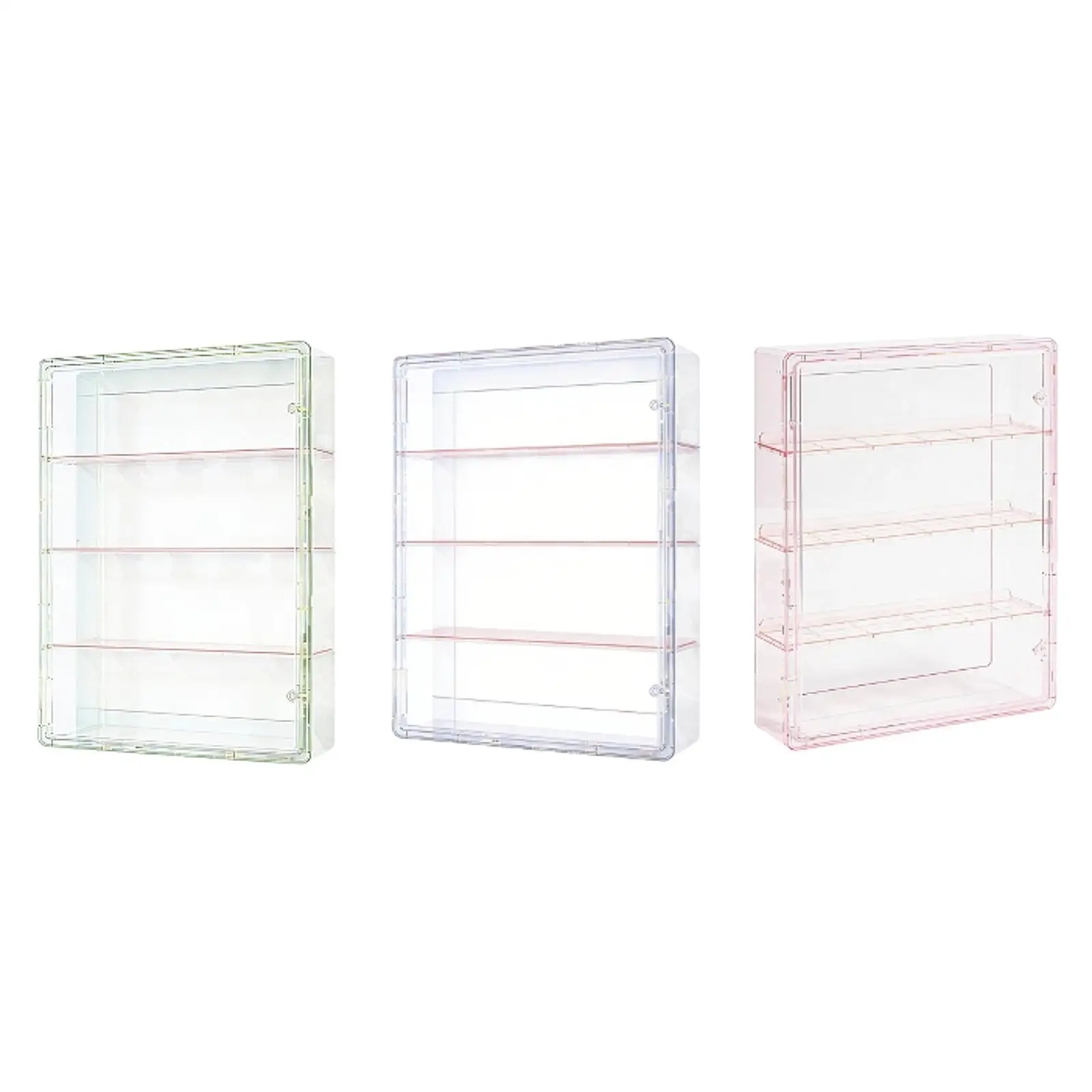 Vitrina para organizador de figuras con divisor, montaje en pared, vitrina de 4 niveles, caja de almacenamiento para muñecas, escaparate para figuras de acción