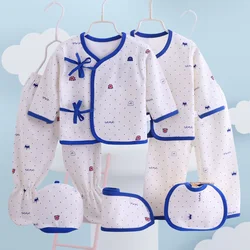 Conjunto de algodón para niña con camisa, pantalón, gorrito y babero