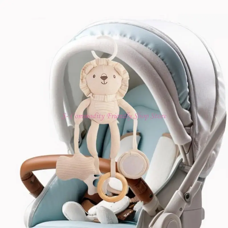 Sonajeros felpa suaves 85AE para bebés, juguetes desarrollo sensorial, campanillas montadas en cuna, sonajeros colgantes,