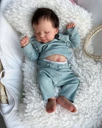 NPK 18 ''hecha a mano piel 3D venas visibles Reborn bebé durmiendo Pascale tacto suave con pelo de enraizamiento a mano muñecas realistas regalo