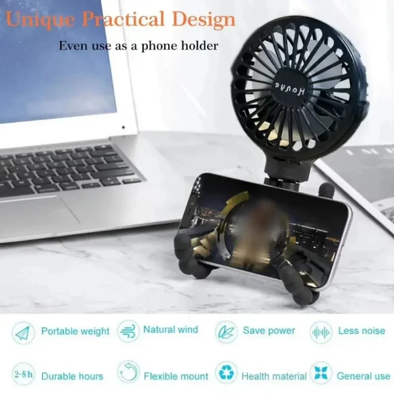 Ventilador sin aspas portátil para cochecito bebé USB recargable - imagen 2
